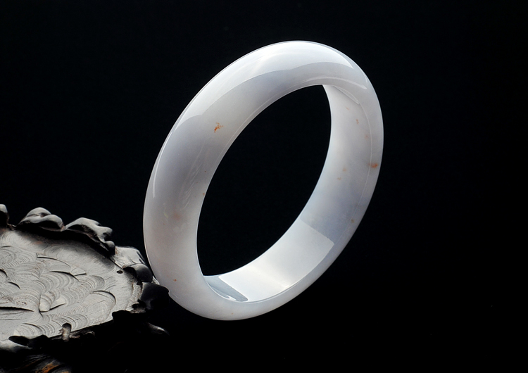 糯冰种淡紫罗兰手镯(59mm)