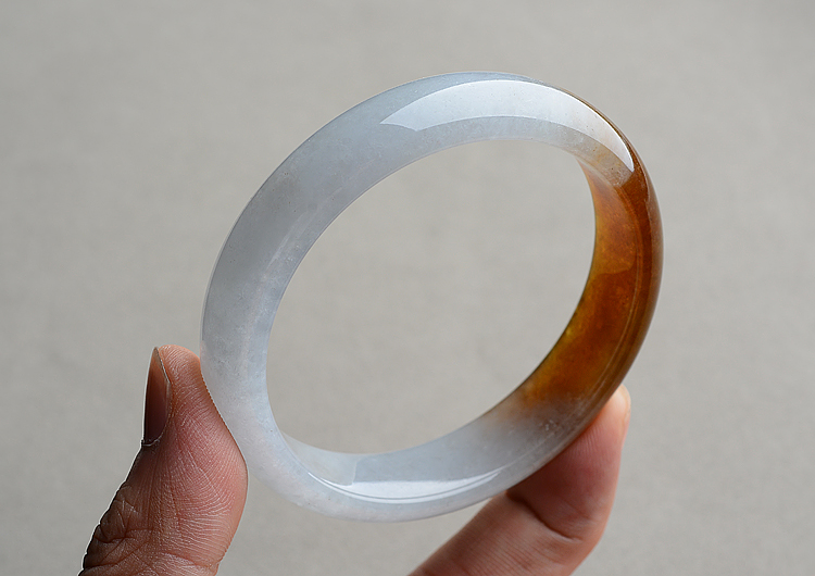 (超值推荐)糯冰种褐红翡手镯（56.8mm）