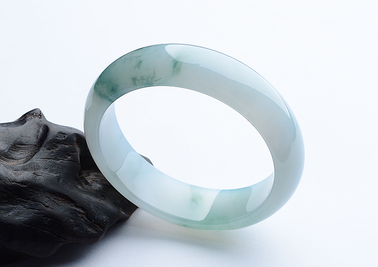 糯冰种飘花手镯（57.5mm）
