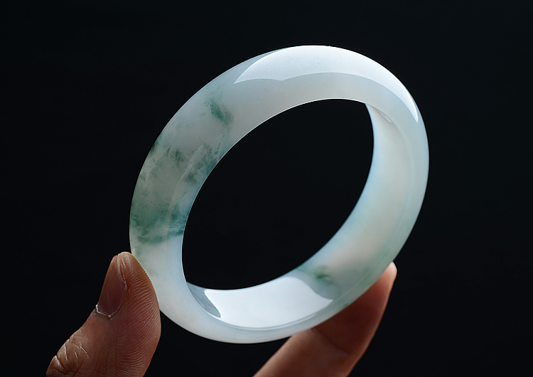 糯冰种飘花手镯（57.5mm）