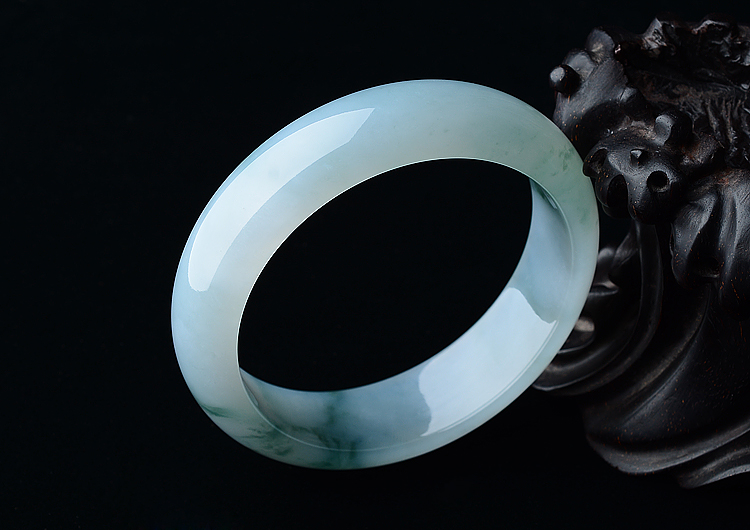 糯冰种飘花手镯（57.5mm）