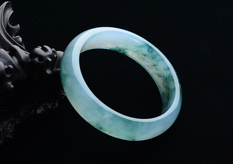 (超值推荐)冰种飘蓝花手镯（59mm）