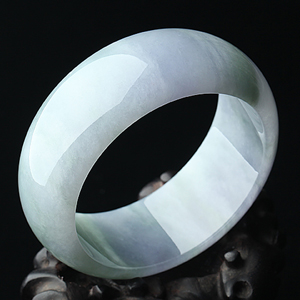 糯冰种紫罗兰飘花手镯（59.4mm）