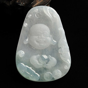 糯冰种淡晴水纳福挂件