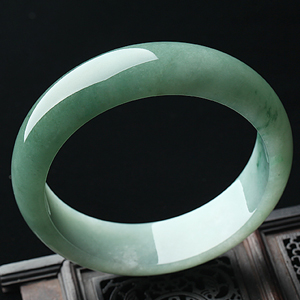 糯冰种晴水飘蓝花手镯（59.3mm）