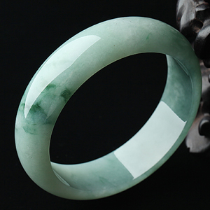 糯冰种晴水飘蓝花手镯（59mm）