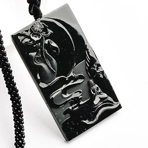 (超值推荐)玻璃种墨翠悟挂件