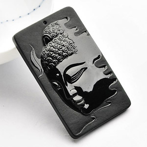 冰种墨翠释迦牟尼挂件