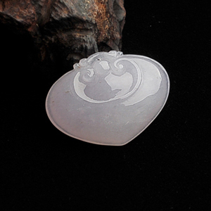 冰种淡紫罗兰如意挂件