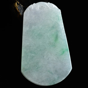 (超值推荐)糯冰种飘翠平安牌挂件