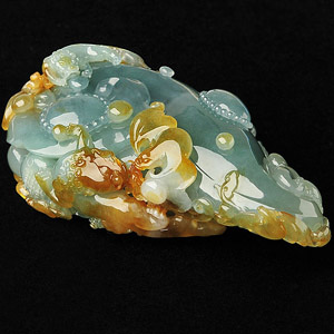 (超值推荐)冰种晴水褐黄翡事事如意手玩件