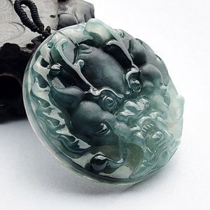 (超值推荐)糯冰种飘花龙头挂件