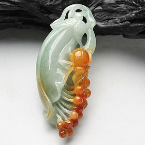 糯冰种晴水褐红翡玉兰花挂件