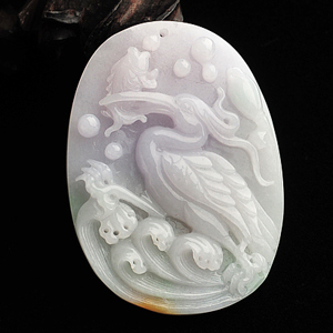 糯冰种淡春飘花一路连科挂件