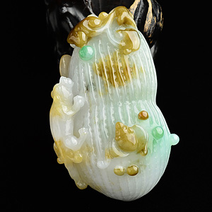 (超值推荐)糯冰种三彩生意兴隆挂件