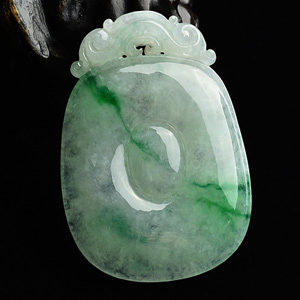 (超值推荐)糯冰种飘翠福在眼前挂件