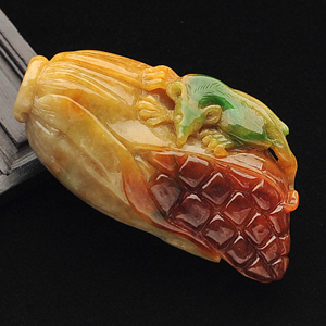 细糯种三彩五谷丰登挂件