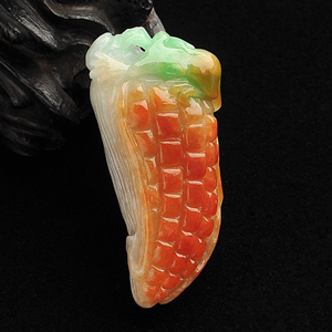 糯冰种三彩五谷丰登挂件