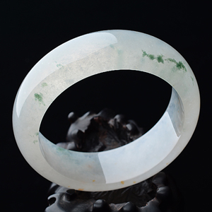 冰种飘花略带黄翡手镯（59mm）
