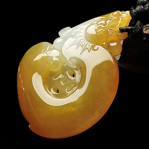 (超值推荐)冰种黄翡仿古龙挂件