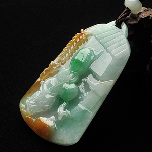 (超值推荐)糯冰种三彩张灯结彩挂件