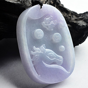 (超值推荐)糯冰种紫罗兰龙马精神挂件