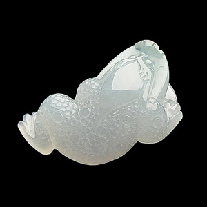 糯冰种淡晴水金蟾挂件