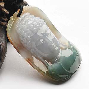 糯冰种三彩心莲花开挂件