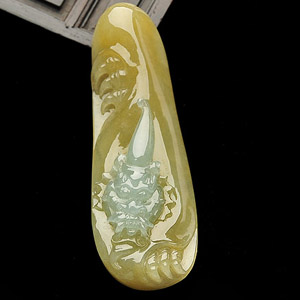 (超值推荐)糯冰种黄翡龙头挂件