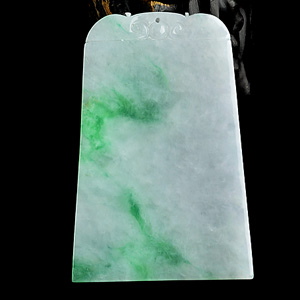 (超值推荐)糯冰种飘翠平安无事牌挂件