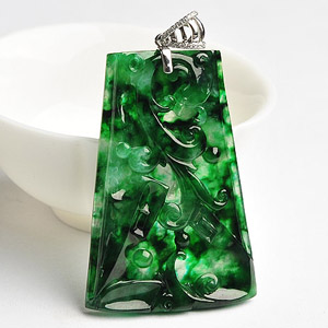 (超值推荐)冰种浓阳绿凤舞九天挂件