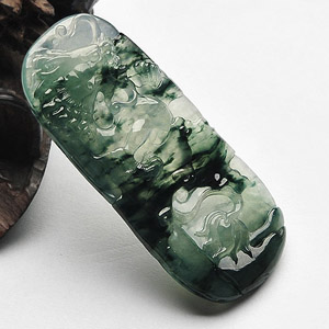 (超值推荐)冰玻种飘花龙牌挂件