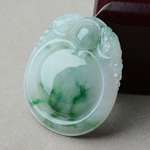 (超值推荐)糯冰种飘花福在眼前挂件