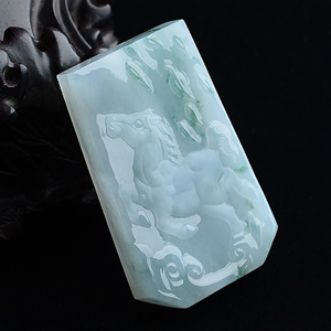 (超值推荐)糯冰种飘花飞黄腾达挂件