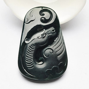 冰种墨翠天马行空挂件