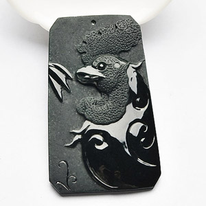 冰种墨翠官上加官挂件