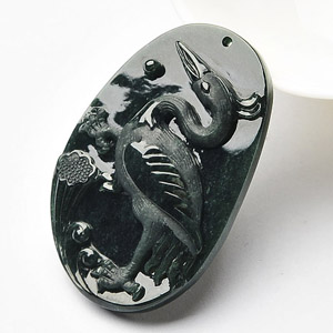 冰种墨翠一路连升挂件