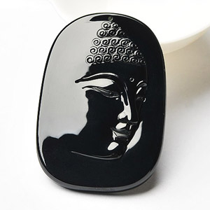 (超值推荐)玻璃种墨翠释迦牟尼挂件