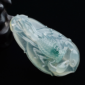 (超值推荐)冰玻种略飘花纵横天下挂件