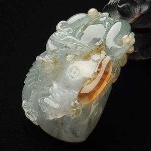 冰种水墨飘花一路连科挂件