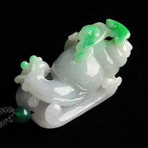 糯冰种飘翠安居乐业挂件