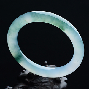(超值推荐)冰种晴水飘花圆条手镯（55.8mm）