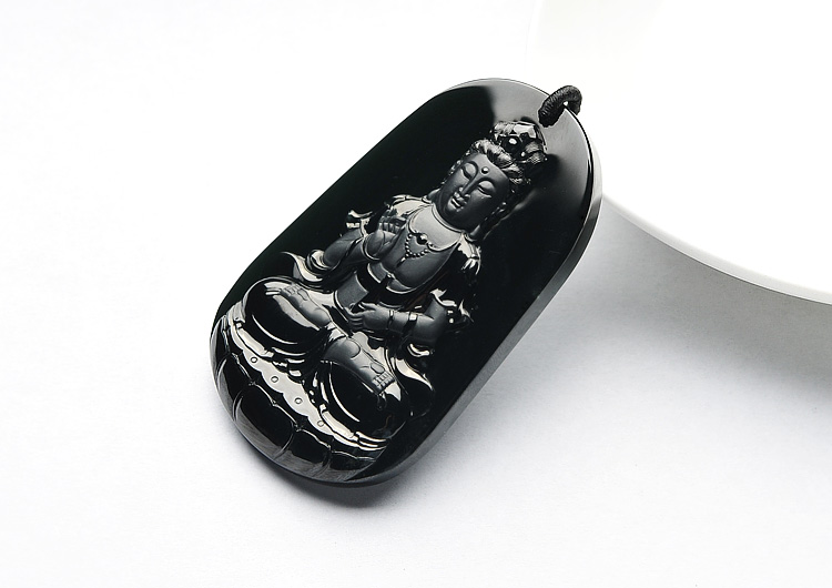 (超值推荐)玻璃种墨翠观音挂件