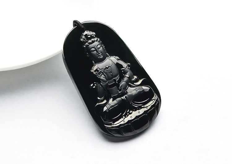 (超值推荐)玻璃种墨翠观音挂件
