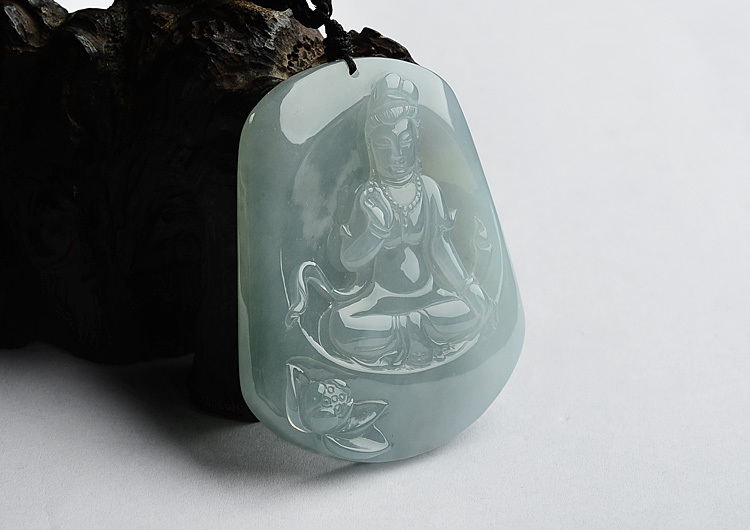 (超值推荐)冰种晴水莲花观音挂件