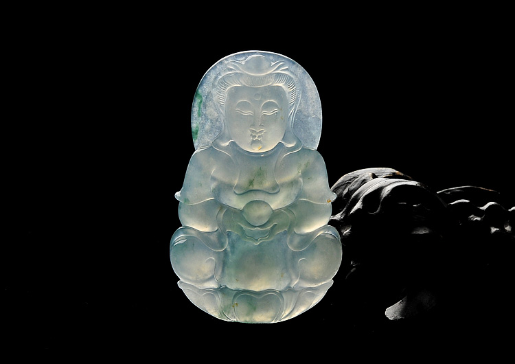 (超值推荐)冰种飘花观音挂件