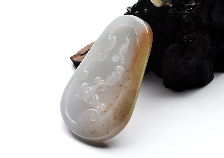 （一口价扫货）糯冰种淡紫罗兰褐黄翡喜上眉梢挂件