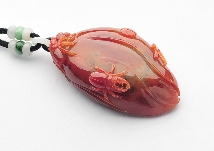 （一口价扫货）糯冰种红黄翡玉兰花挂件