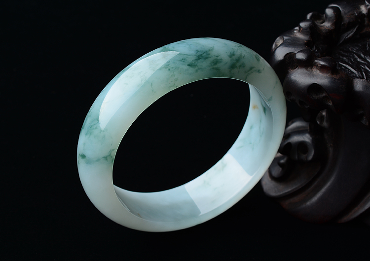 糯冰种晴水飘花手镯（59.5mm）