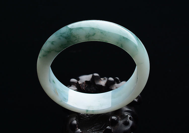 糯冰种晴水飘花手镯（59.5mm）